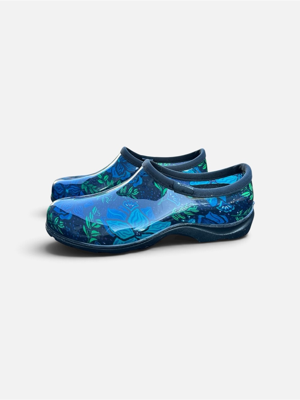 Sloggers Blue Floral Waterproof Clog Mules